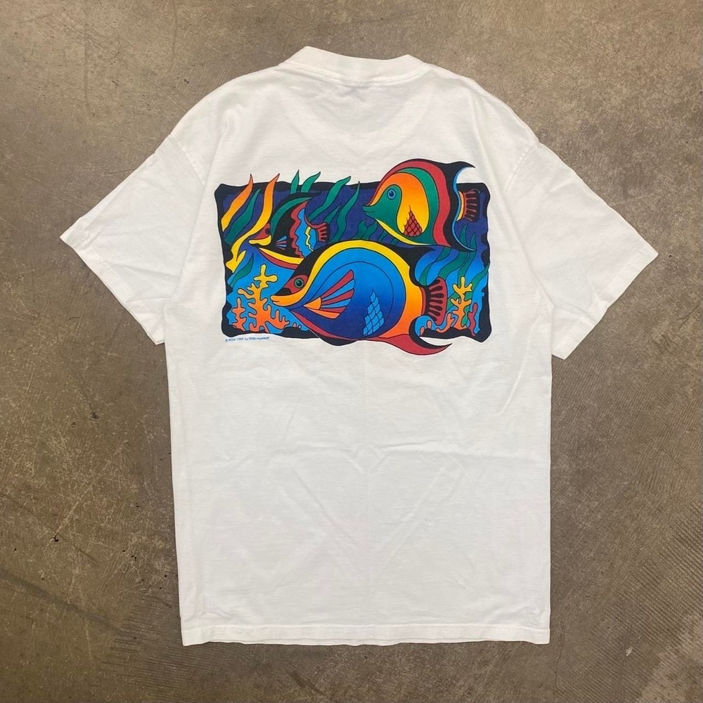 Vintage Nature Fish Cabo San Lucas Mexico Fishing T-Shirt Size Large